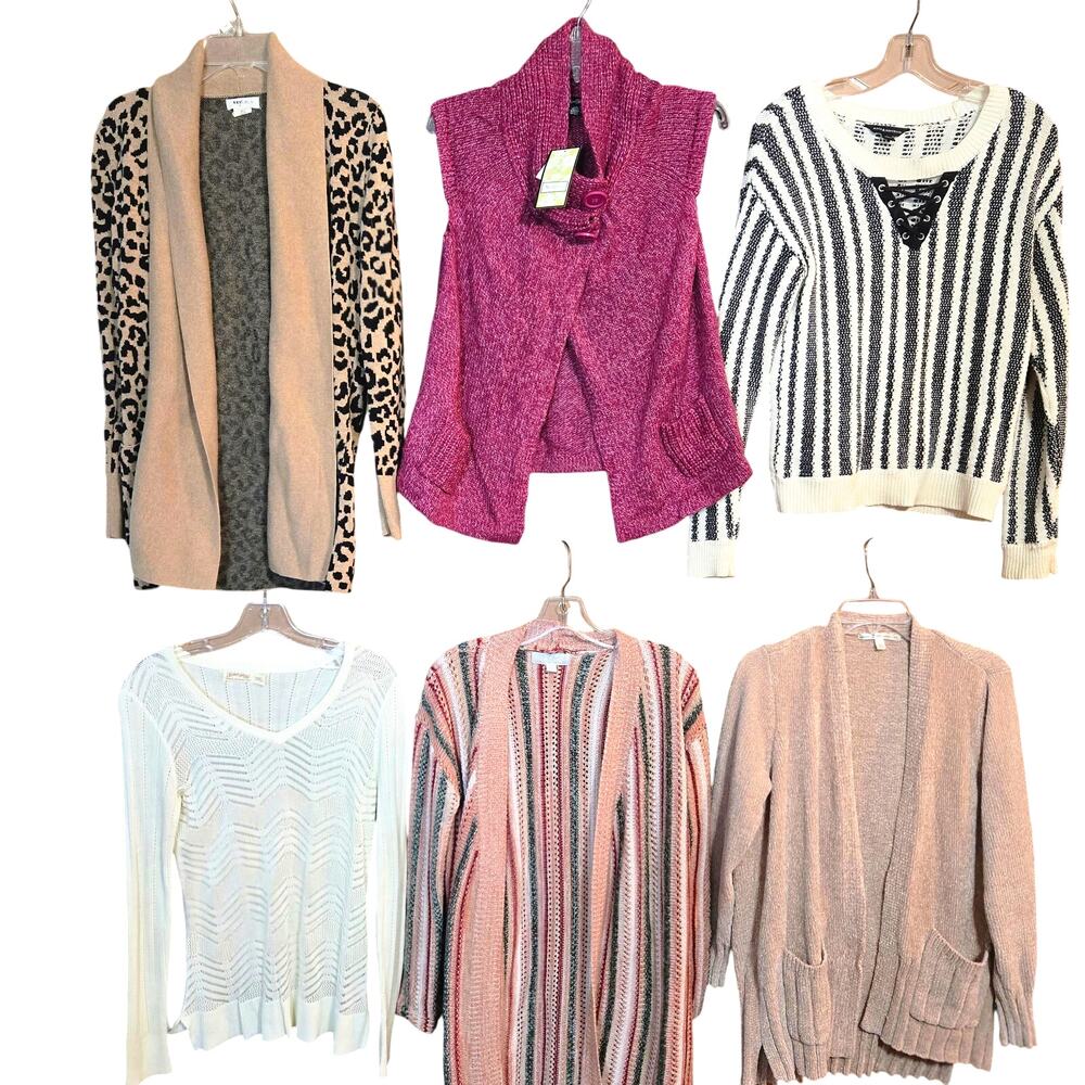 Women's Small S 4 6 Sweaters Cardigans Pullovers Winter Wholesale Bulk Lot of 6